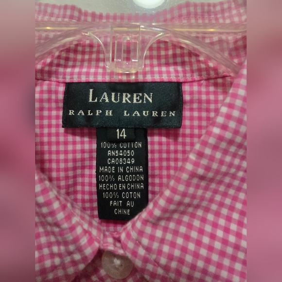 Ralph Lauren Pink Gingham Blouse - Picture 3 of 10